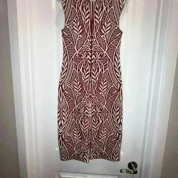 Anthropologie HD In Paris Womens Picotage Sheath Dress Red Floral Zip - Picture 4 of 4